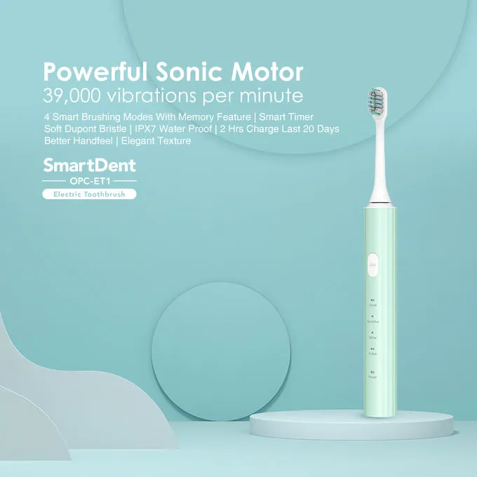 oraimo SmartDent Electric Toothbrush-One Free Holder Plus Two Free Replacement Brush Heads in total