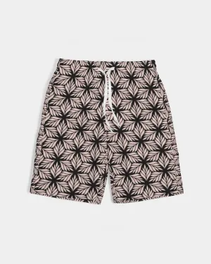 Pink Leaf Geo Masculine Youth Swim Trunk