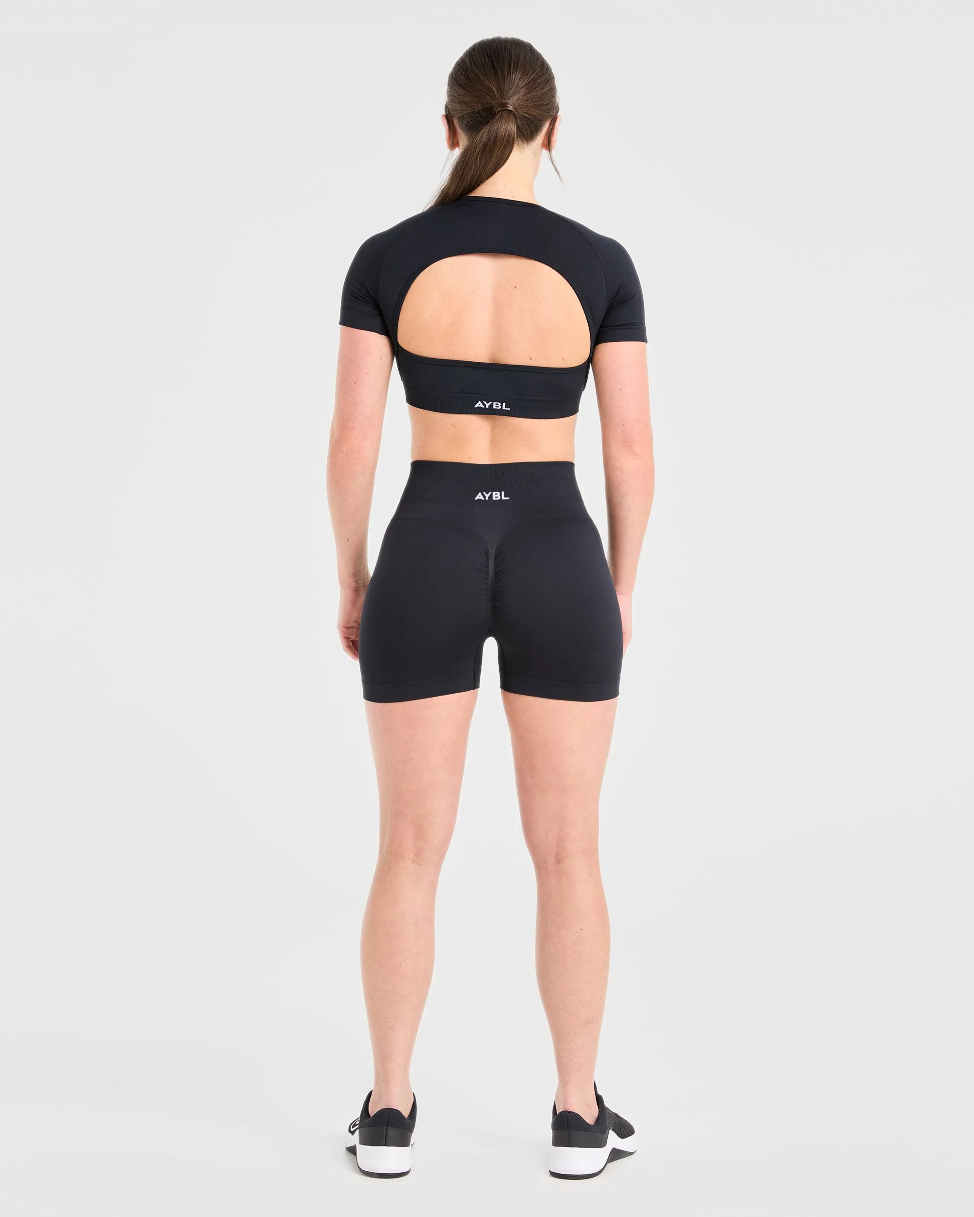 Power Seamless Crop Top - Black