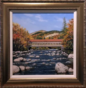 "Covered Bridge, Kancamagus, New Hampshire" by Neil McAuliffe - Realist Landscape Oil Painting