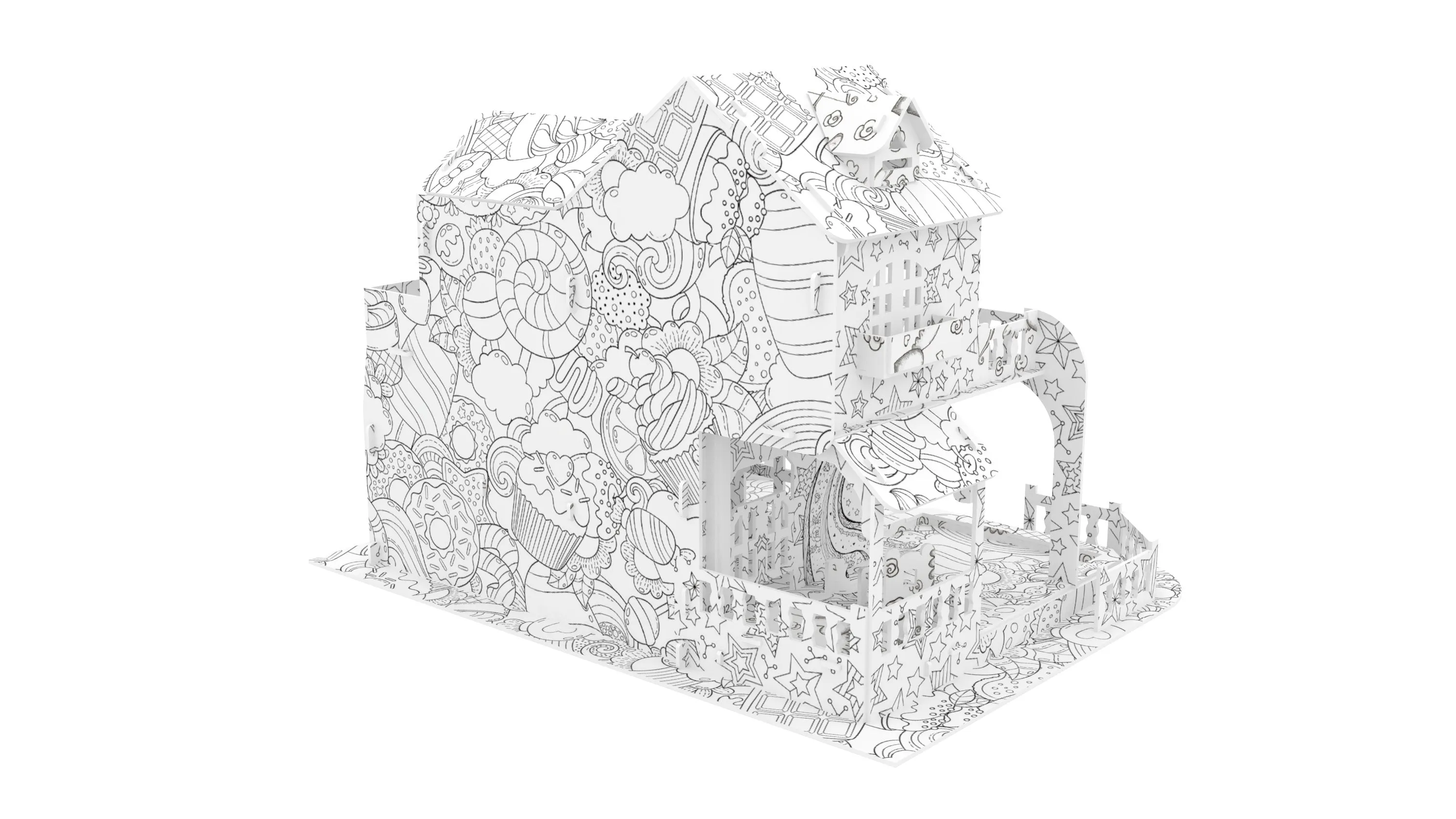 "Holiday Villa" 3D Colour Me Puzzle Kit