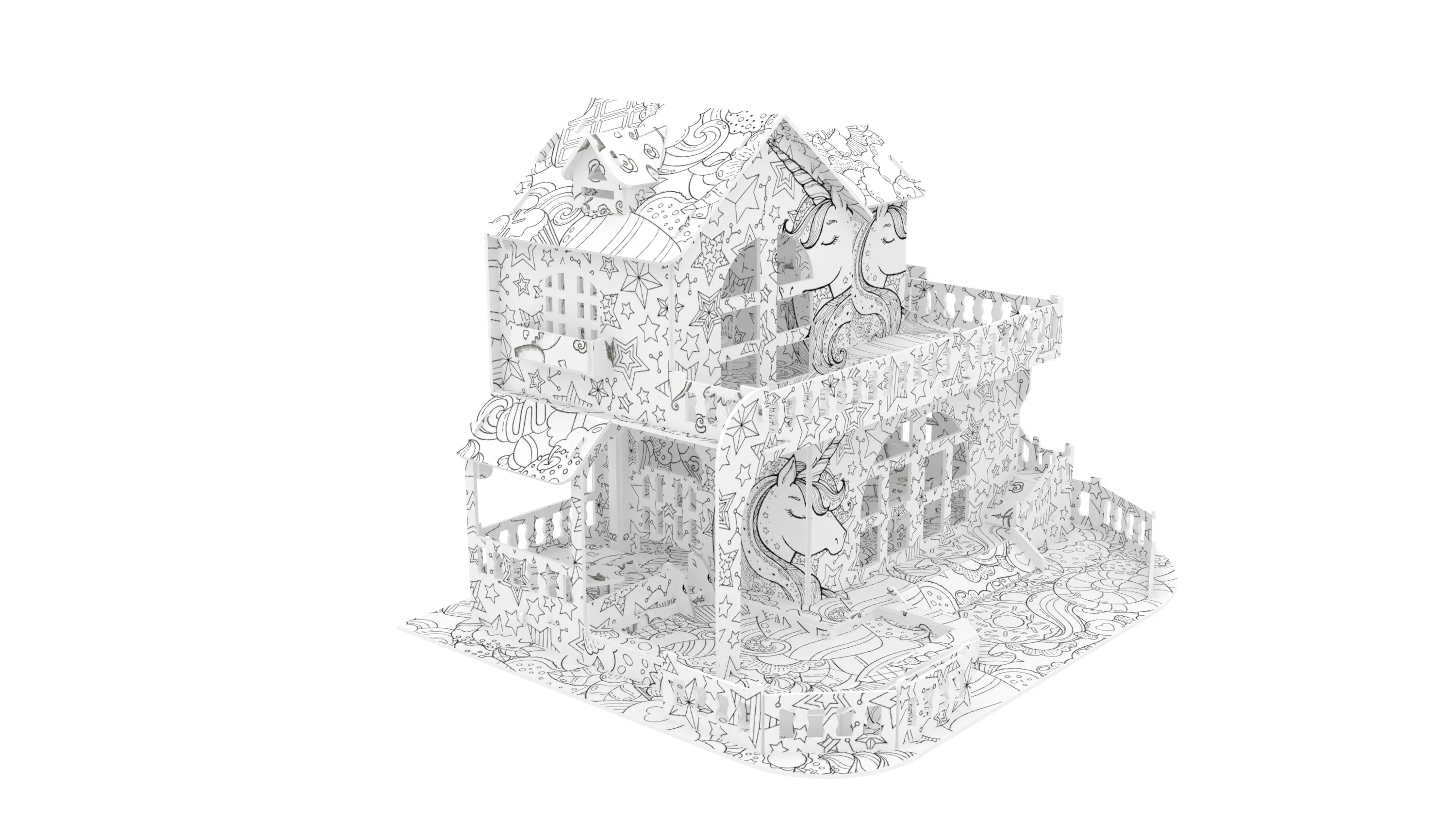 "Holiday Villa" 3D Colour Me Puzzle Kit