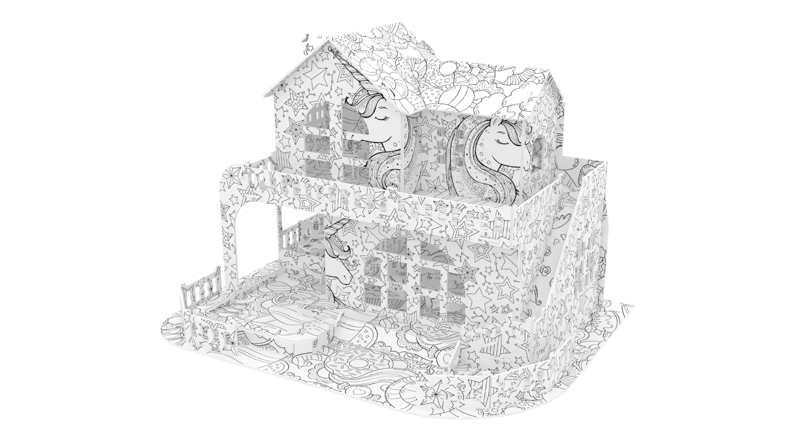 "Holiday Villa" 3D Colour Me Puzzle Kit