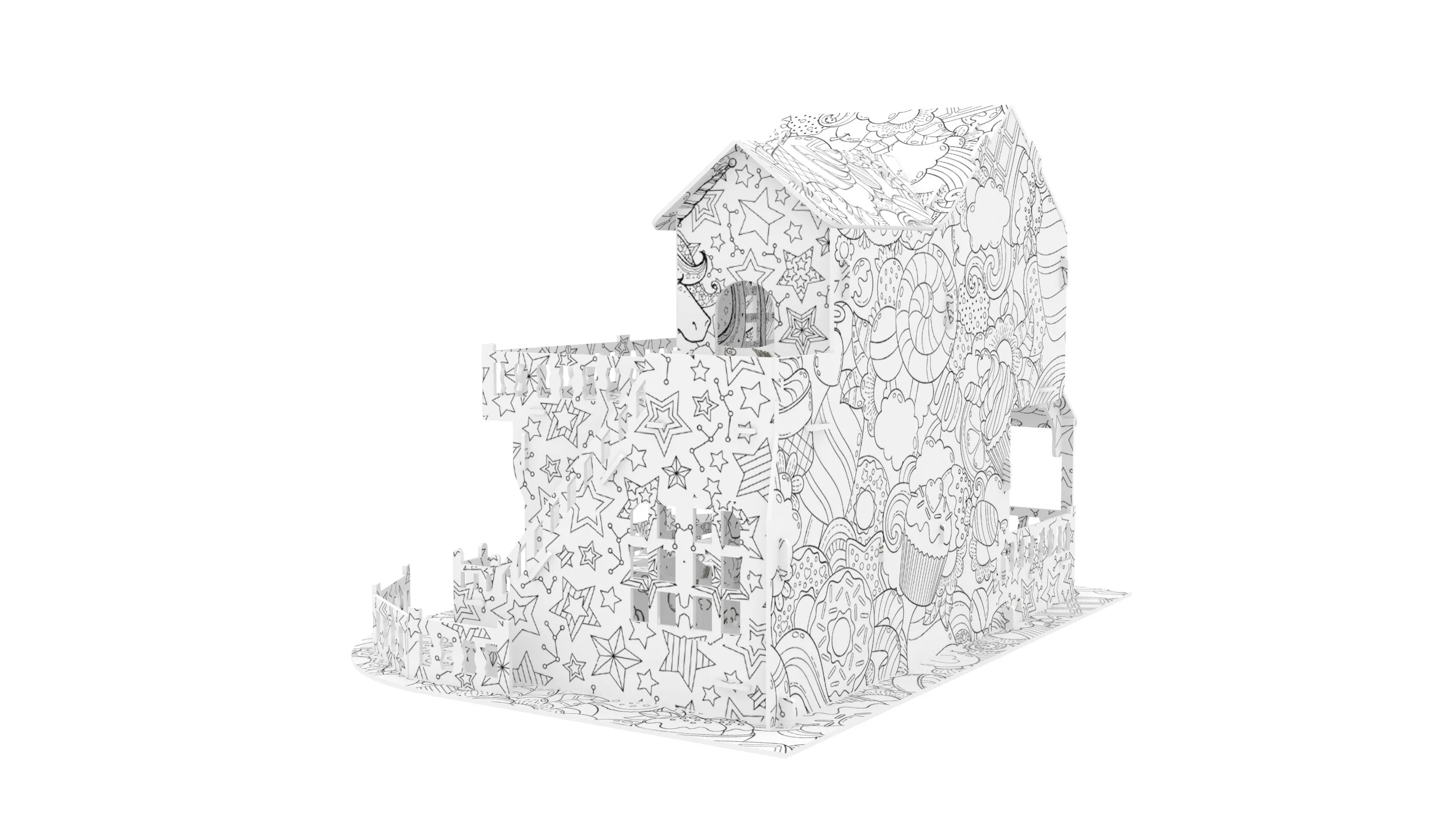 "Holiday Villa" 3D Colour Me Puzzle Kit