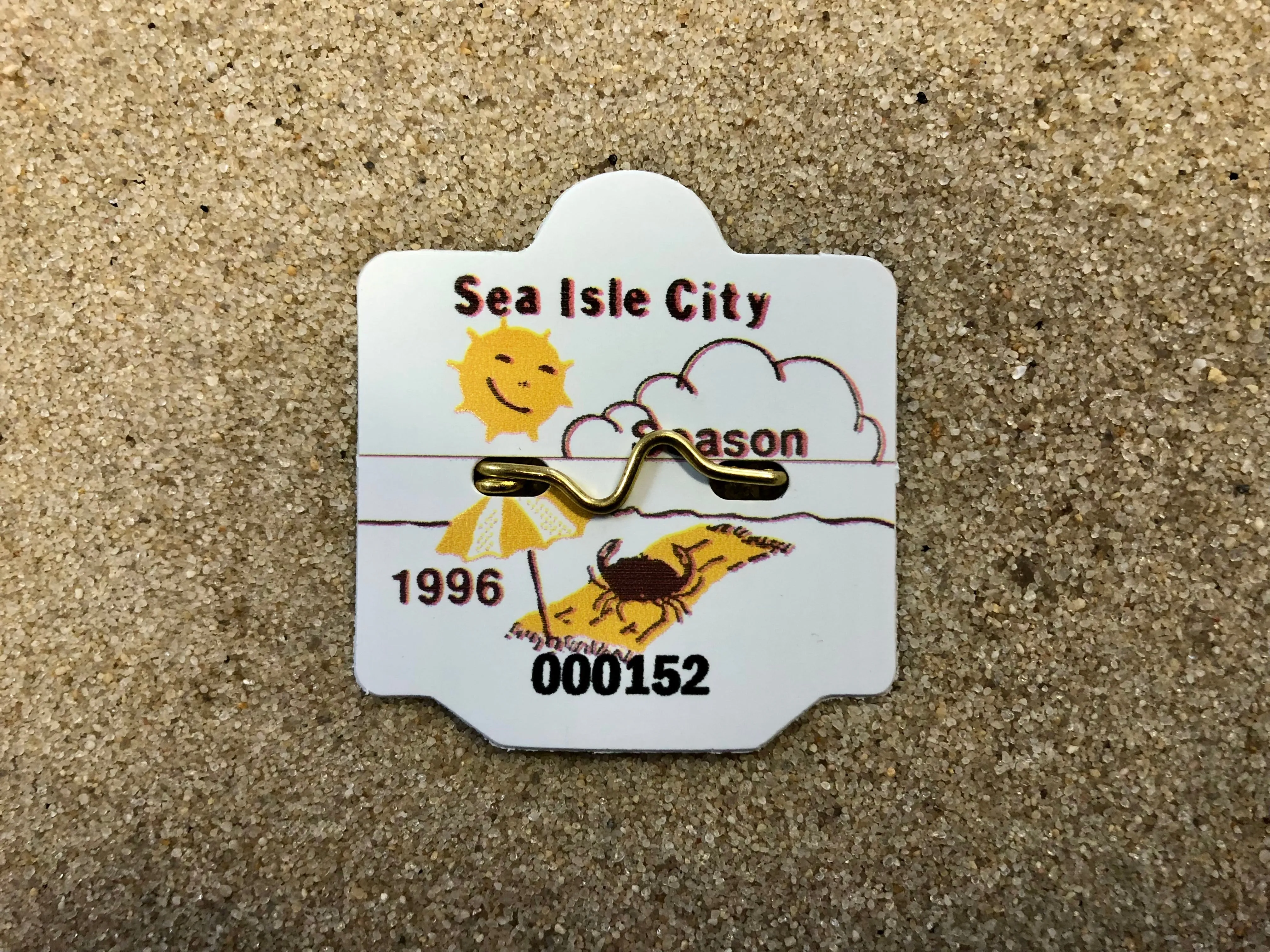 Sea Isle City 1996 Seasonal Beach Tag