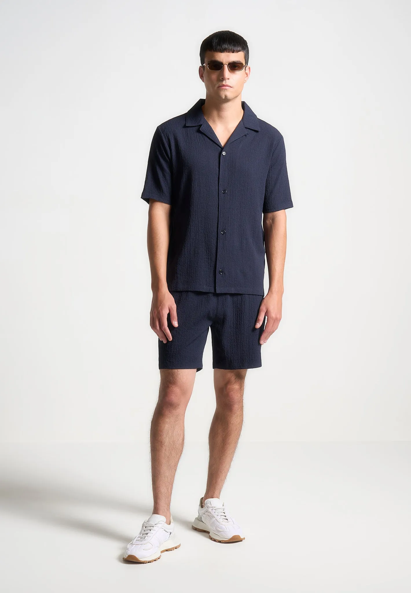 Seersucker Shorts - Navy