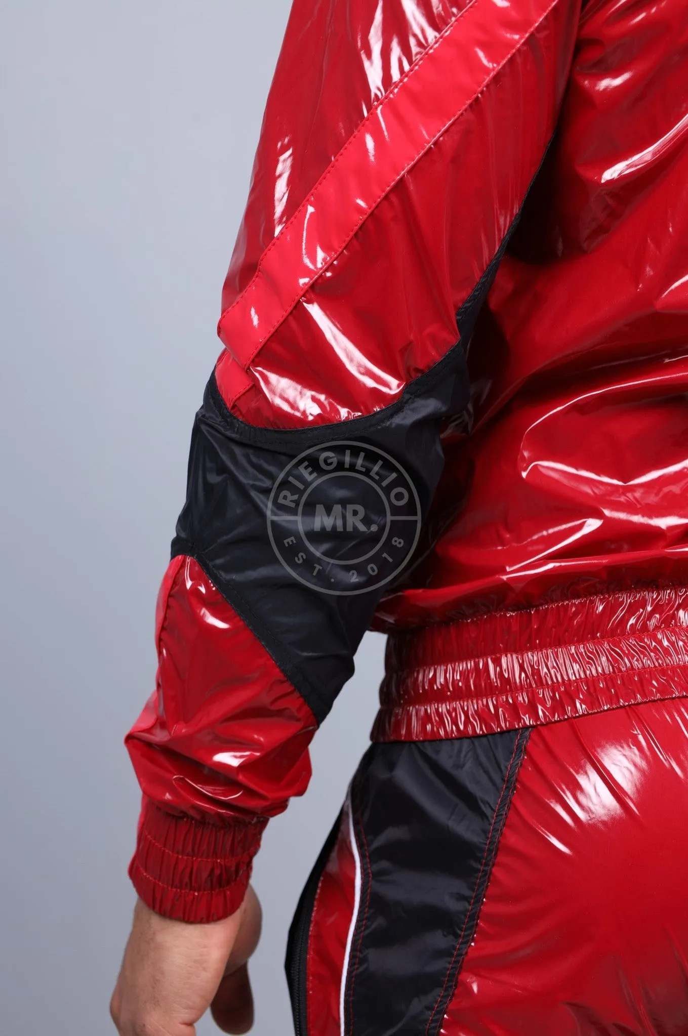 Shiny Nylon 24 Tracksuit Jacket - Red