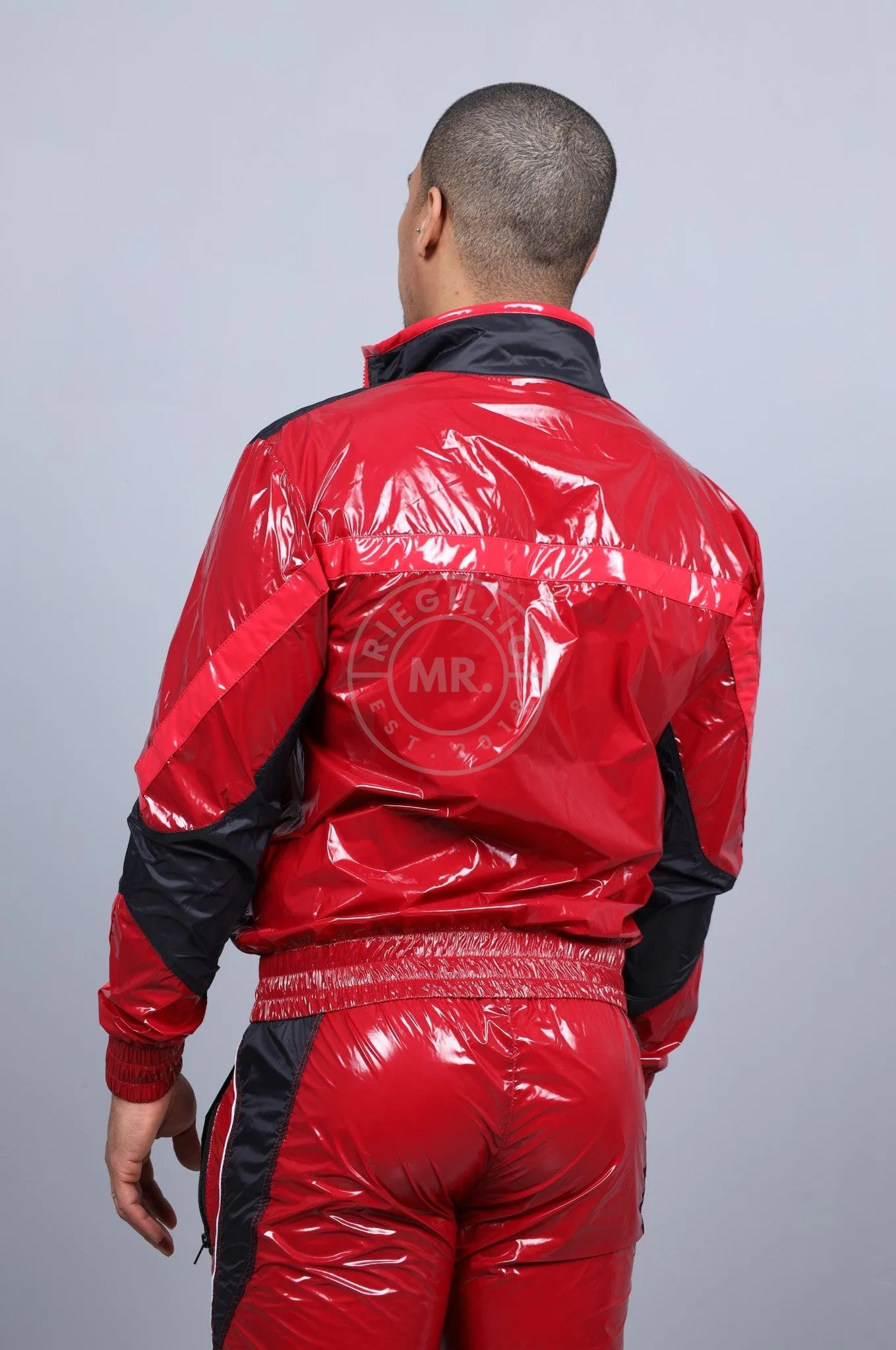 Shiny Nylon 24 Tracksuit Jacket - Red