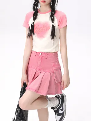 Sweetheart Short Slim Raglan Sleeve Tees