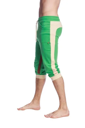 Ultra-Flex Tri-color Cuffed Yoga Pant (Green w/Sand & Chocolate)