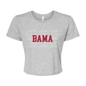 University of Alabama (The) College Script Crop Short Sleeve T-shirt in Gray